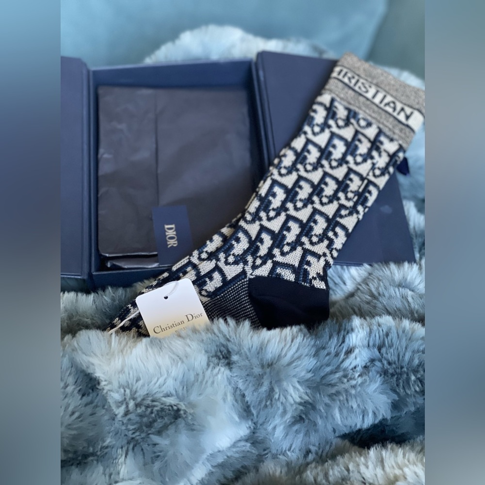 Brand New! Blue and Ecru Dior Oblique Technical Cotton